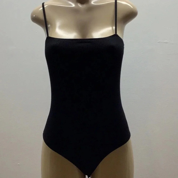 Shein black ribbed bodysuit size large Preloved - Picture 1 of 6